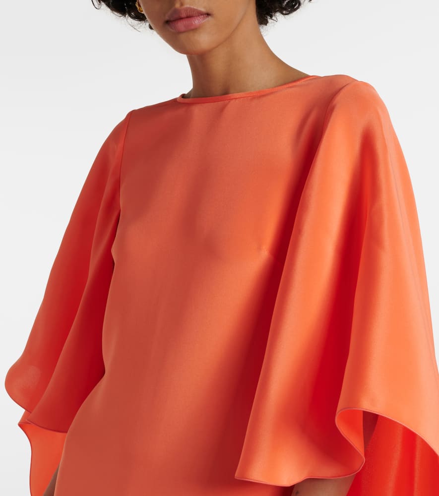 Max Mara Silk Crêpe De Chine Dress In Orange
