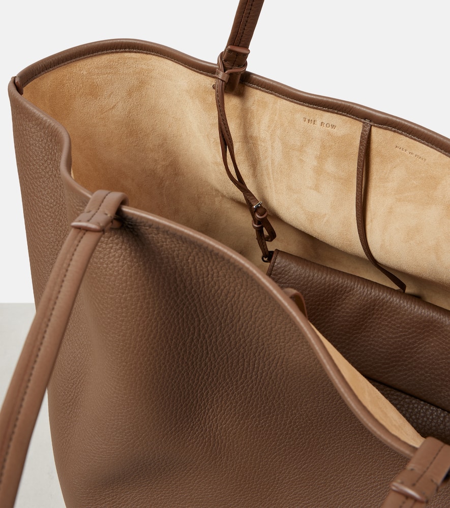 The Row Park Medium Leather Tote Bag In Green