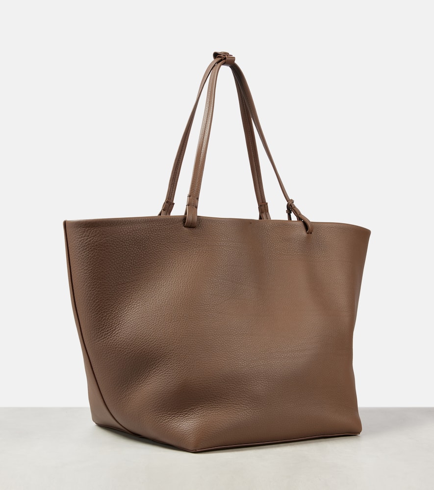 The Row Park Medium Leather Tote Bag In Green