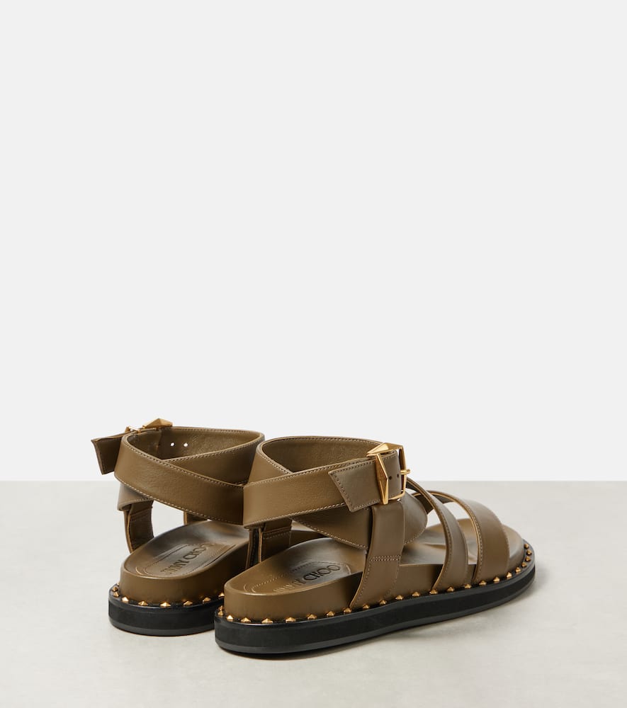 Jimmy Choo Blaise Leather Sandals In Green