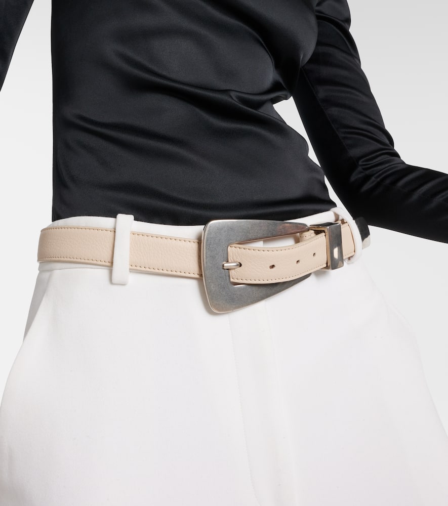Khaite Lucca Leather Belt In White