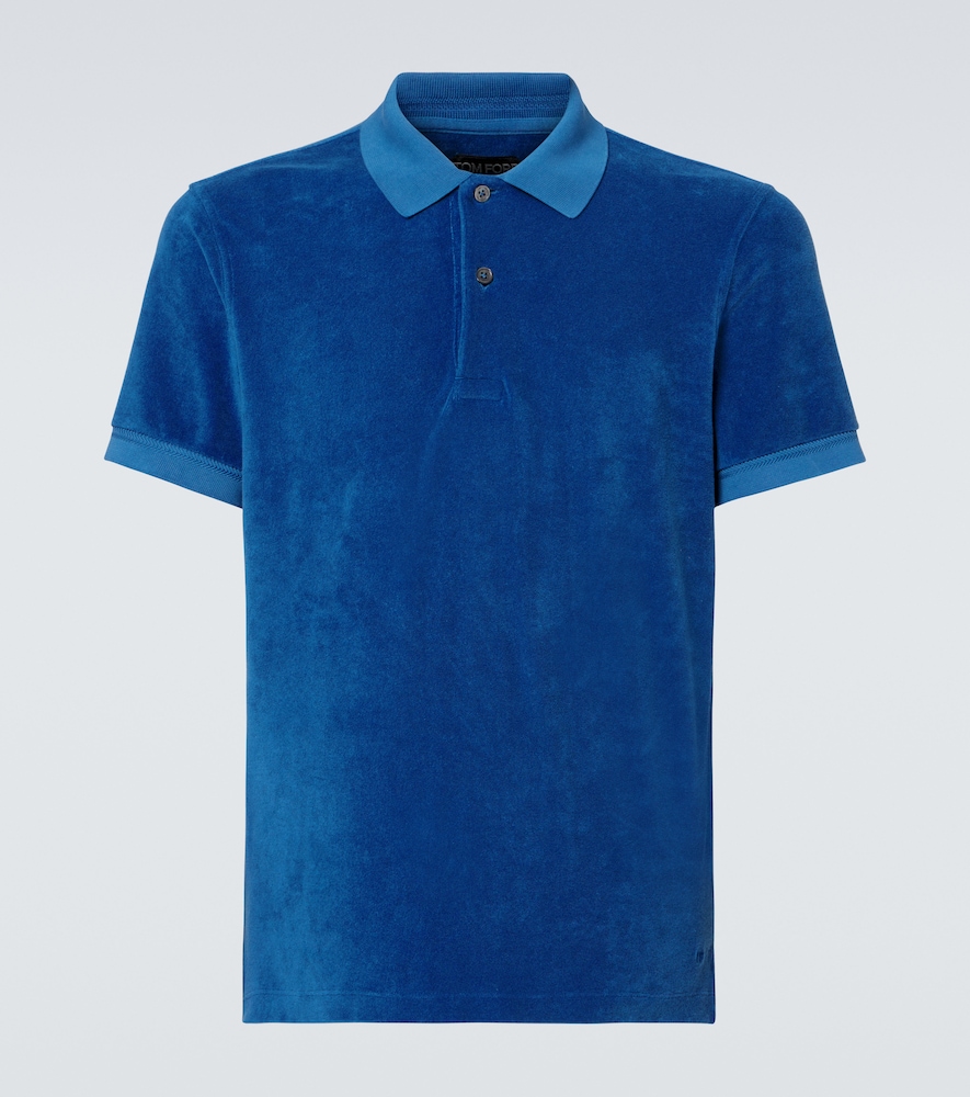 Tom Ford Men's Blue Cotton-Blend Terry Polo Shirt UK Size 38 - Mytheresa