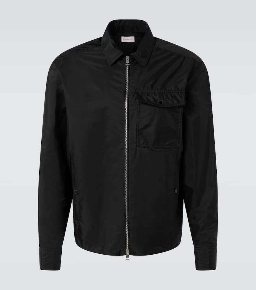Moncler Mens Black Nylon Shirt Jacket In Black