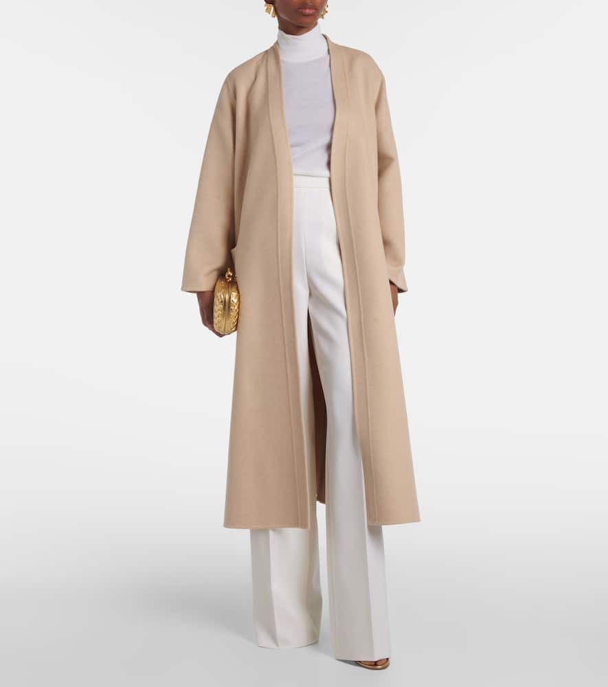 Max Mara Cecina Wool High-neck Top In White