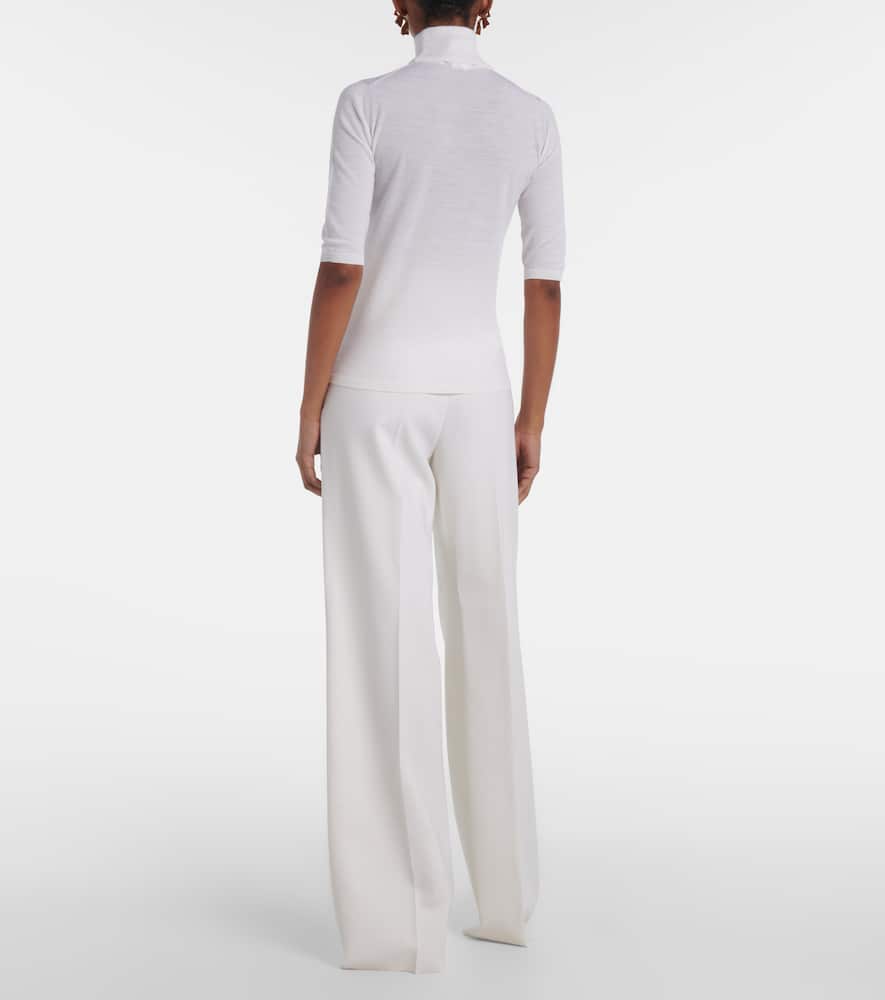 Max Mara Cecina Wool High-neck Top In White