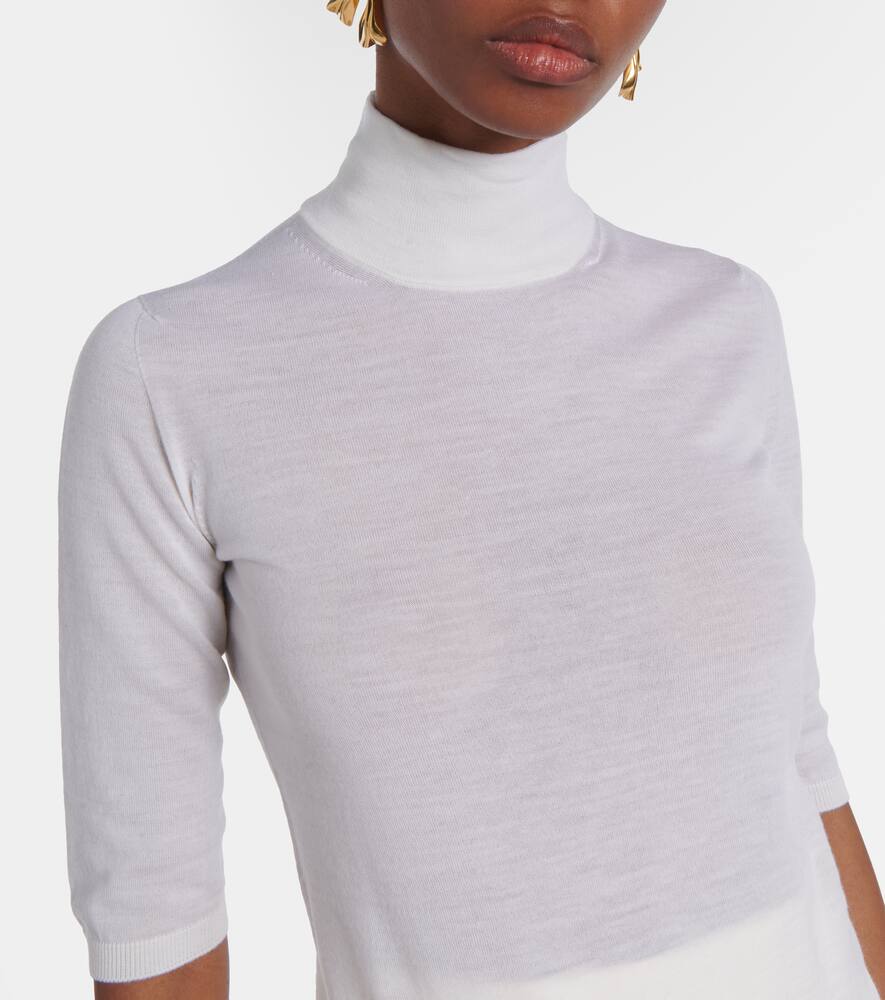 Max Mara Cecina Wool High-neck Top In White