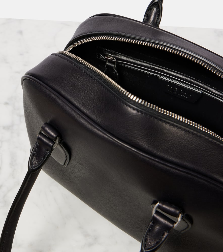 The Row India 10.00 Leather Tote Bag In Black