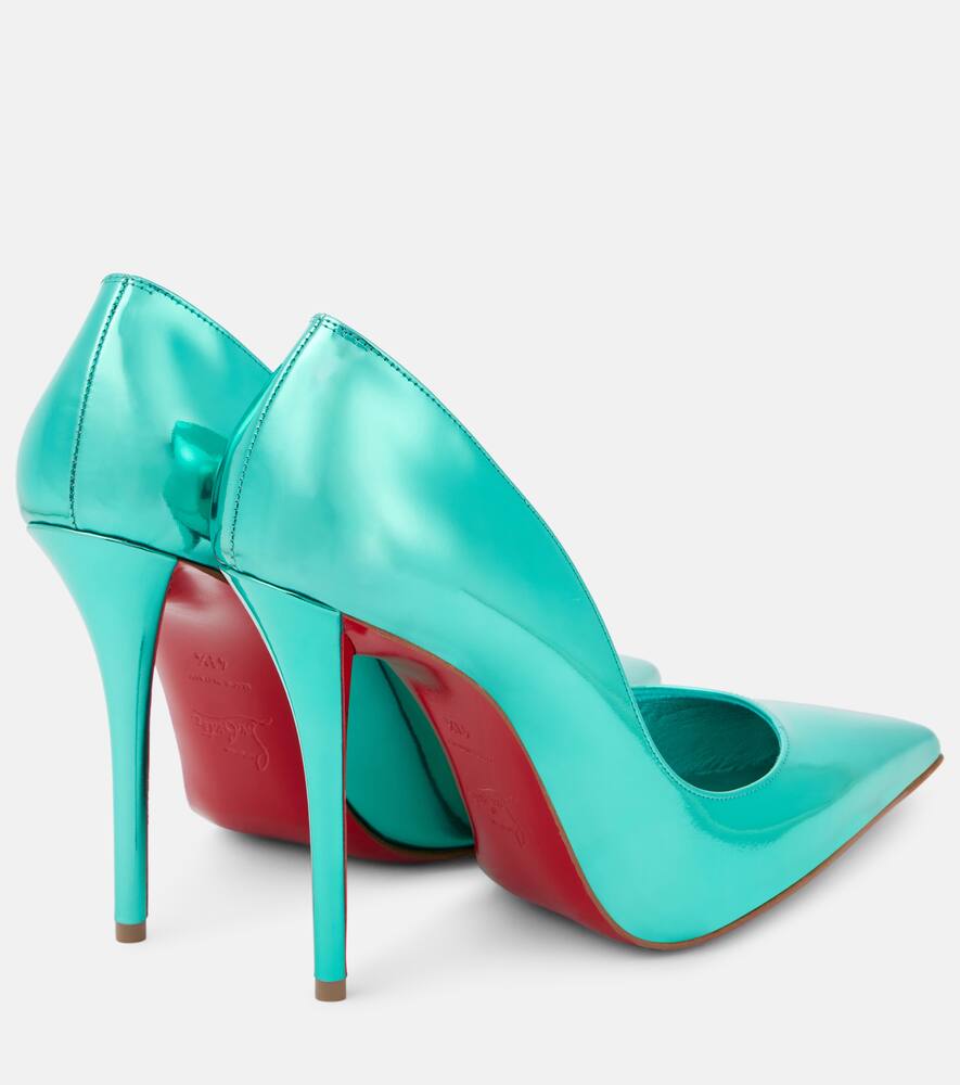 Christian Louboutin Miss Z Metallic Leather Pump In Türkis