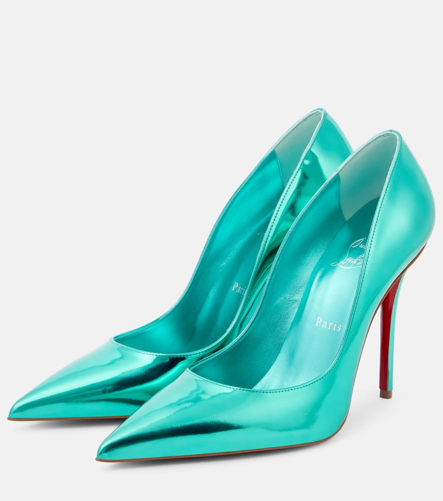 Christian Louboutin Miss Z Metallic Leather Pump In Türkis