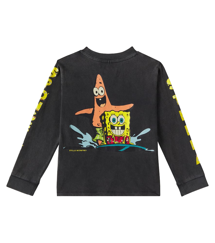 Stella Mccartney Printed Cotton Jersey Top In Black