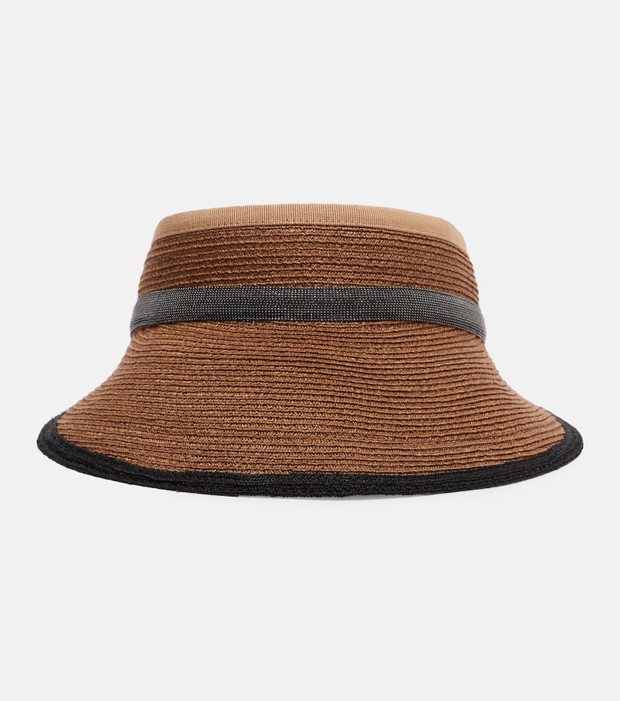 Brunello Cucinelli Monili Hemp And Cotton-blend Visor In Brown