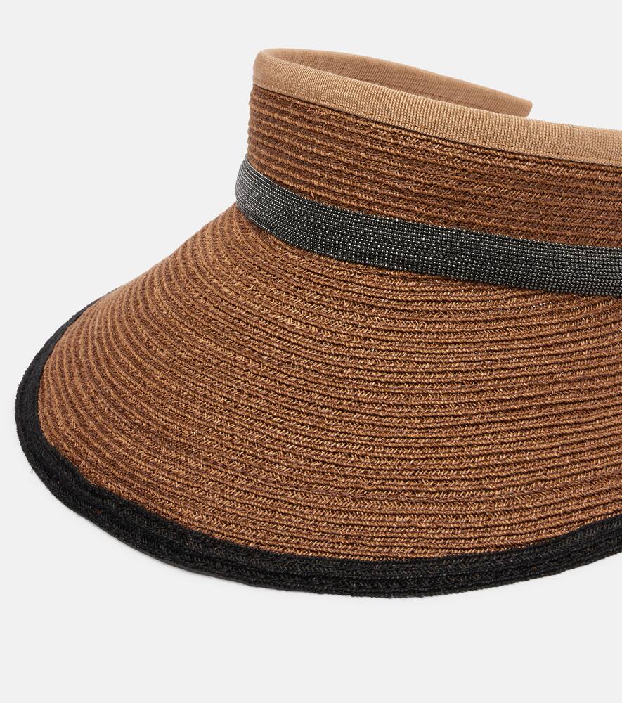 Brunello Cucinelli Monili Hemp And Cotton-blend Visor In Brown