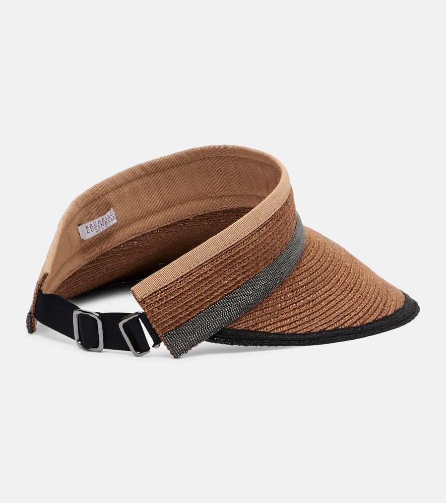 Brunello Cucinelli Monili Hemp And Cotton-blend Visor In Brown
