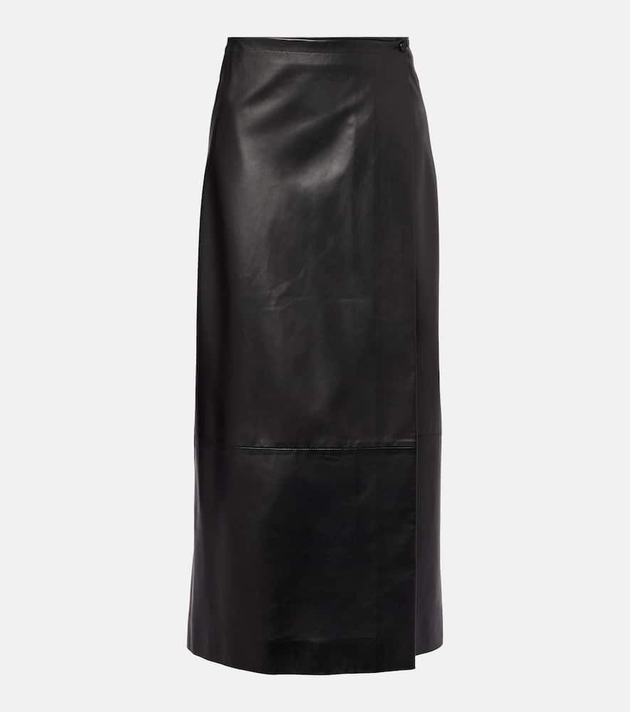 Quinn leather wrap skirt