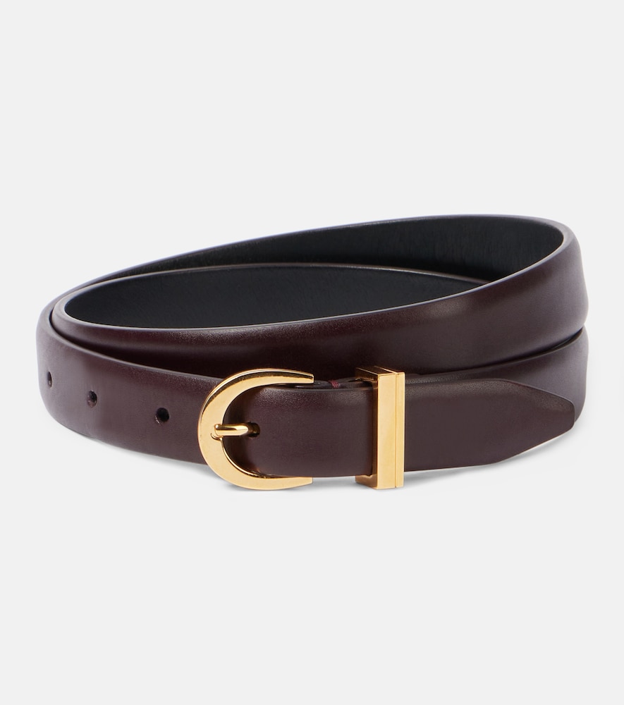 Khaite Women's Burgundy Luna Leather Belt Inch Size 33.5 - Mytheresa