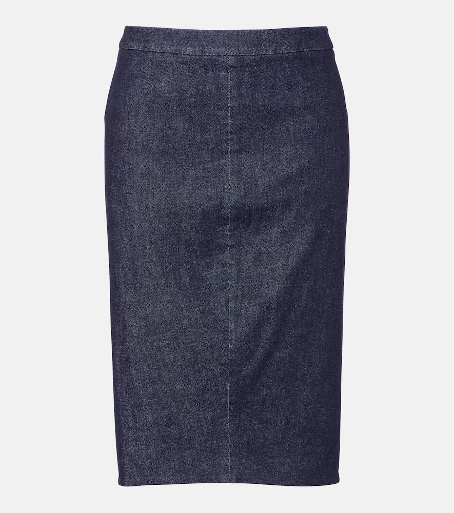 Tom Ford High-rise Denim Pencil Skirt In Blue