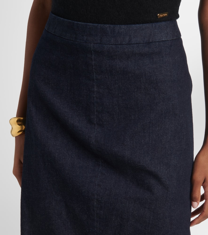 Tom Ford High-rise Denim Pencil Skirt In Blue