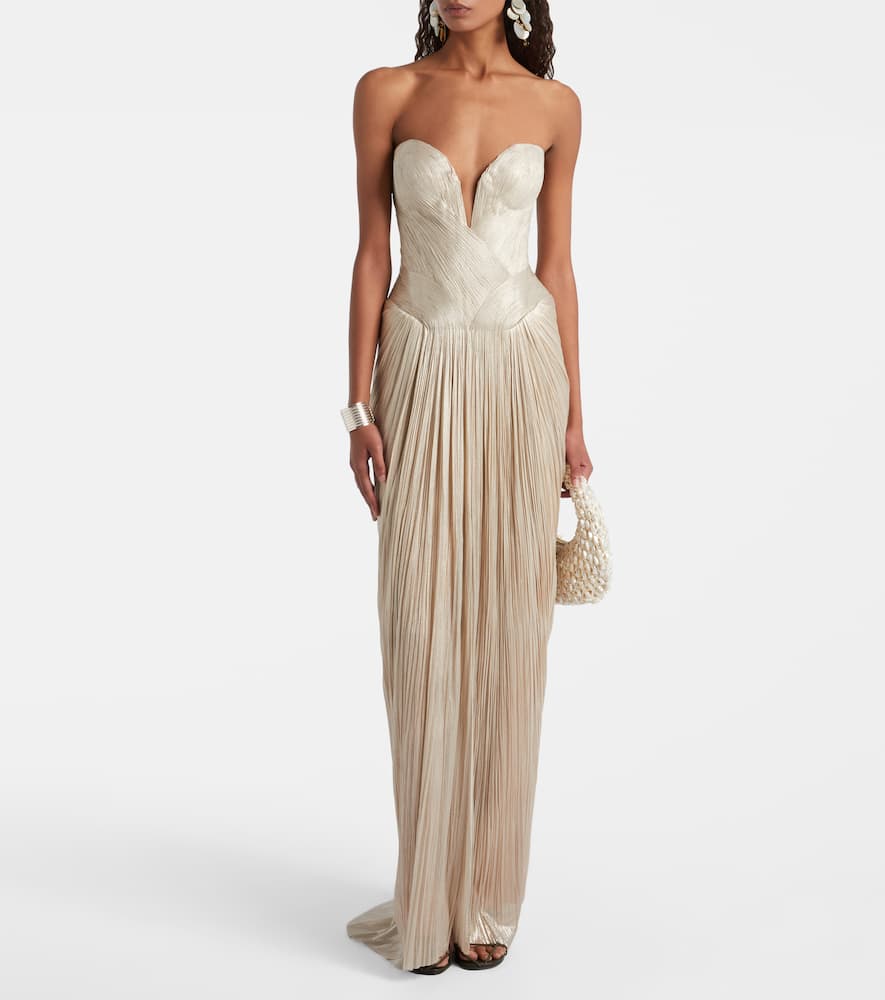 Maria Lucia Hohan Noor Silk Tulle Corset Gown In Neutral