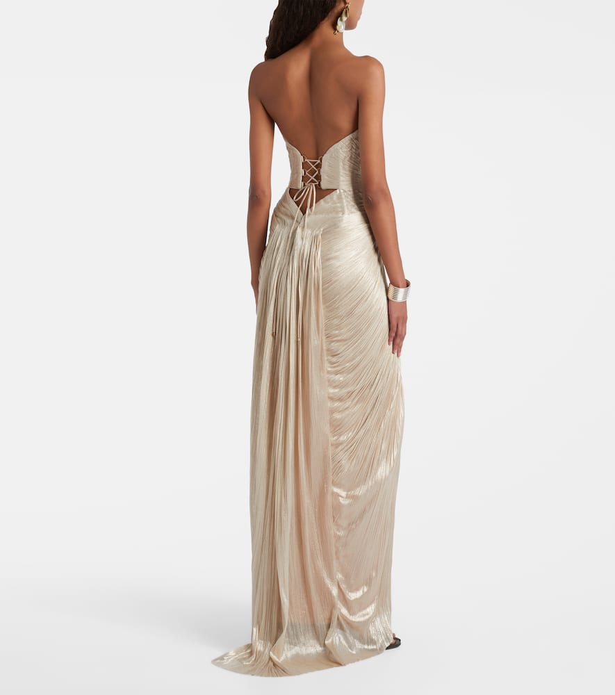 Maria Lucia Hohan Noor Silk Tulle Corset Gown In Neutral