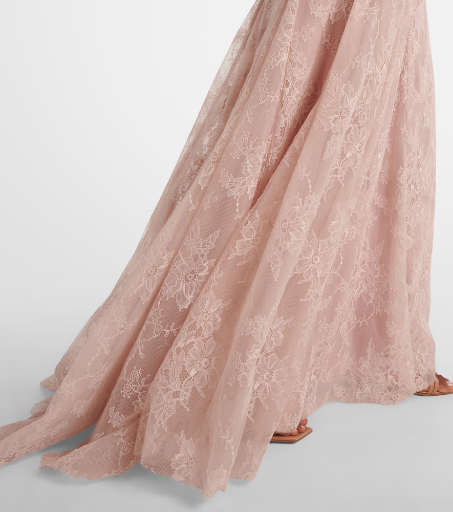 Costarellos Elysia Embellished Lace Gown In Pink