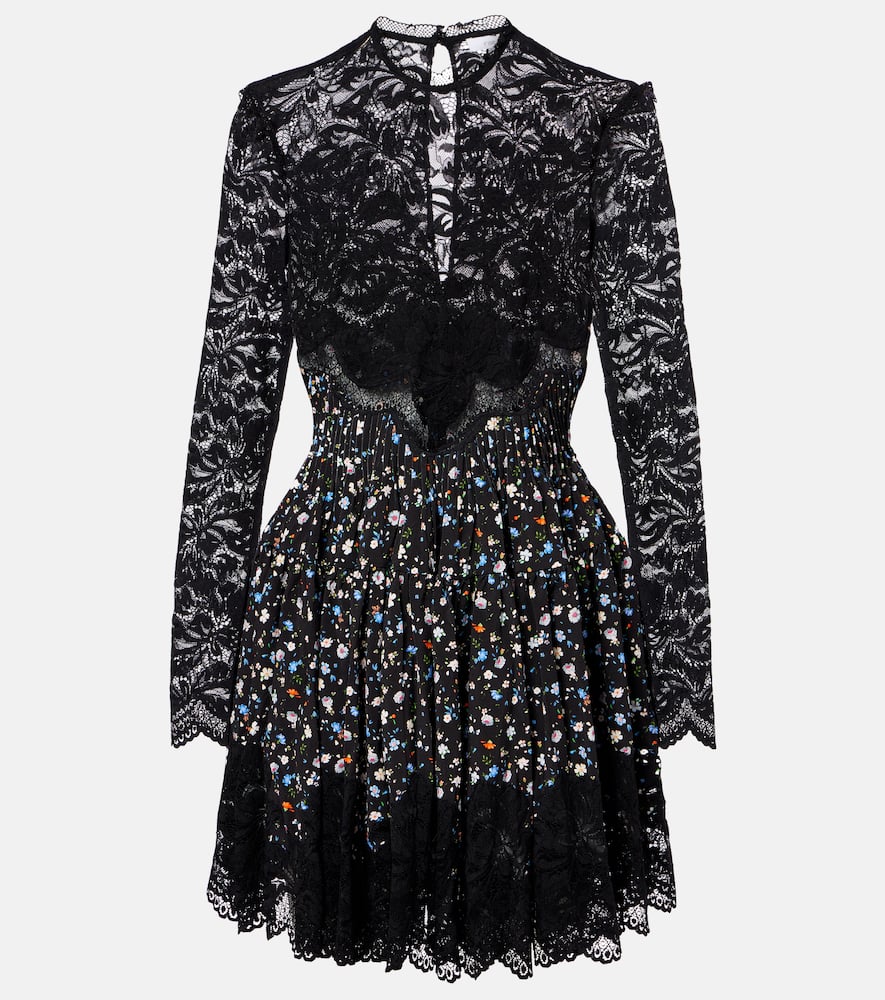 Rabanne Lace Floral Dress Keyhole Back In Black