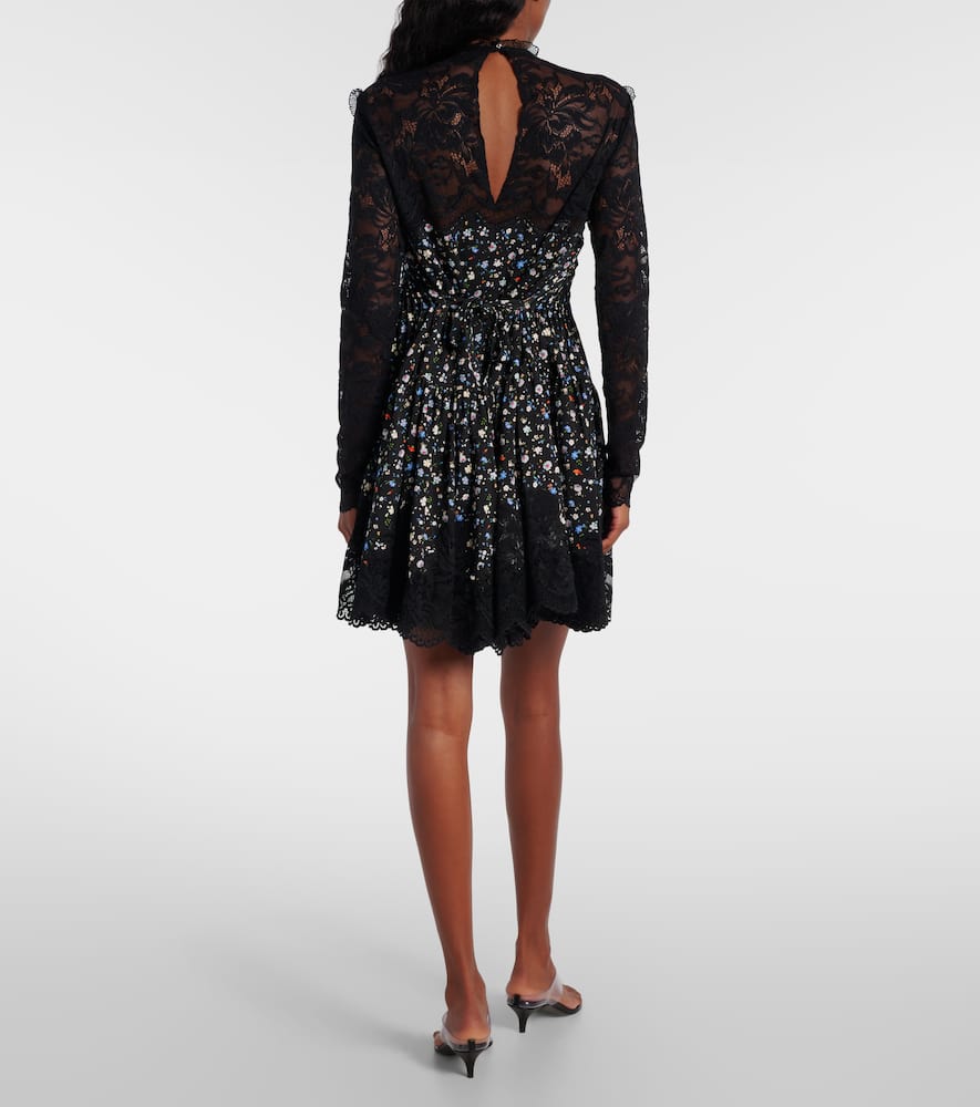 Rabanne Lace Floral Dress Keyhole Back In Black