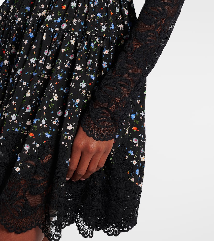Rabanne Lace Floral Dress Keyhole Back In Black