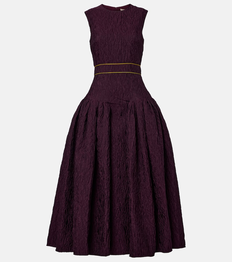 Aya smocked cloque midi dress