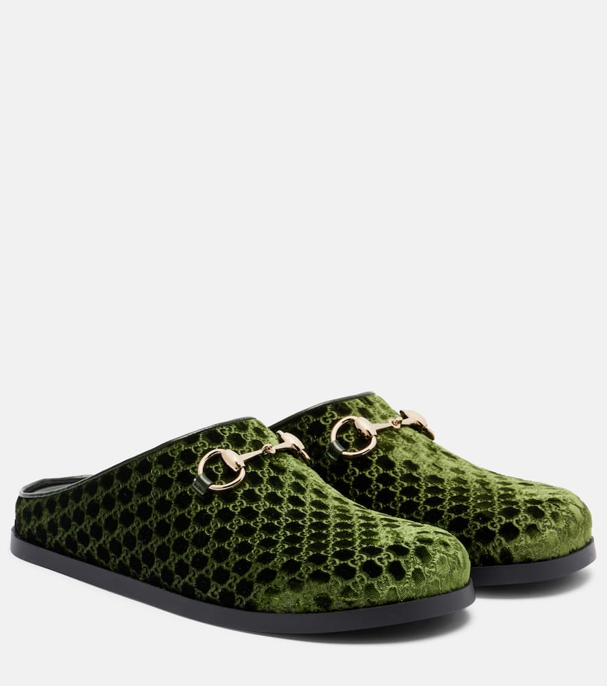 Mules Horsebit in velluto GG