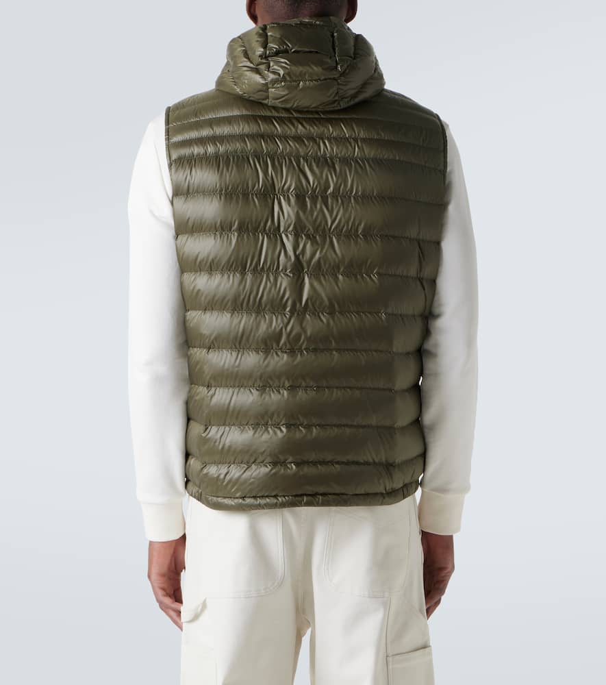Moncler Mens Olive Orant Padded Nylon-down Gilet In Green