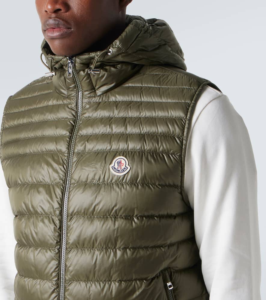 Moncler Mens Olive Orant Padded Nylon-down Gilet In Green