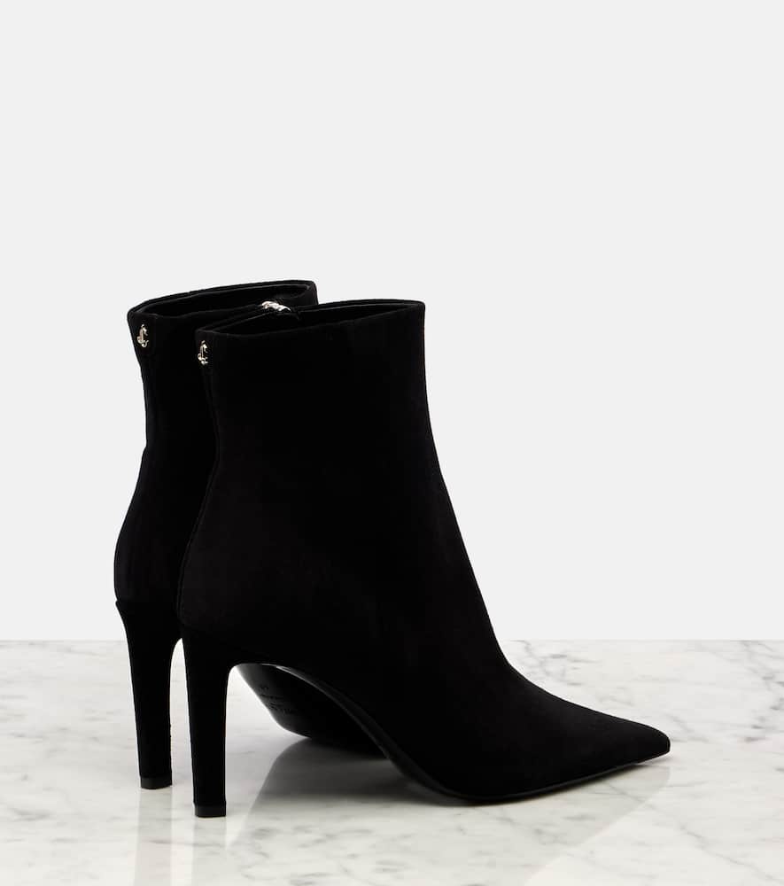 Jimmy Choo Frankie 85 Suede Ankle Boots In Black