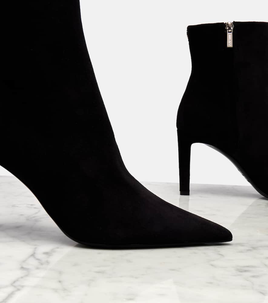 Jimmy Choo Frankie 85 Suede Ankle Boots In Black