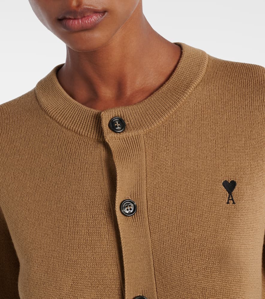Ami Alexandre Mattiussi Long Sleeve Cardigan In Nude