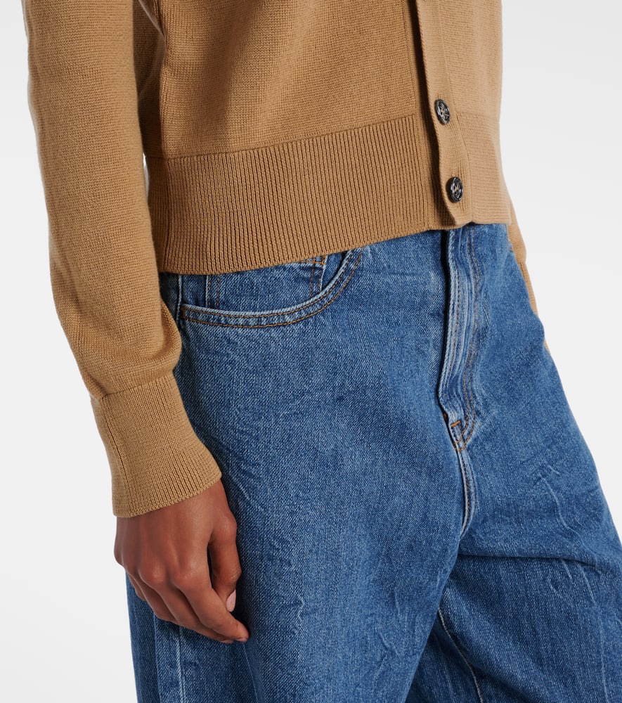 Ami Alexandre Mattiussi Long Sleeve Cardigan In Nude
