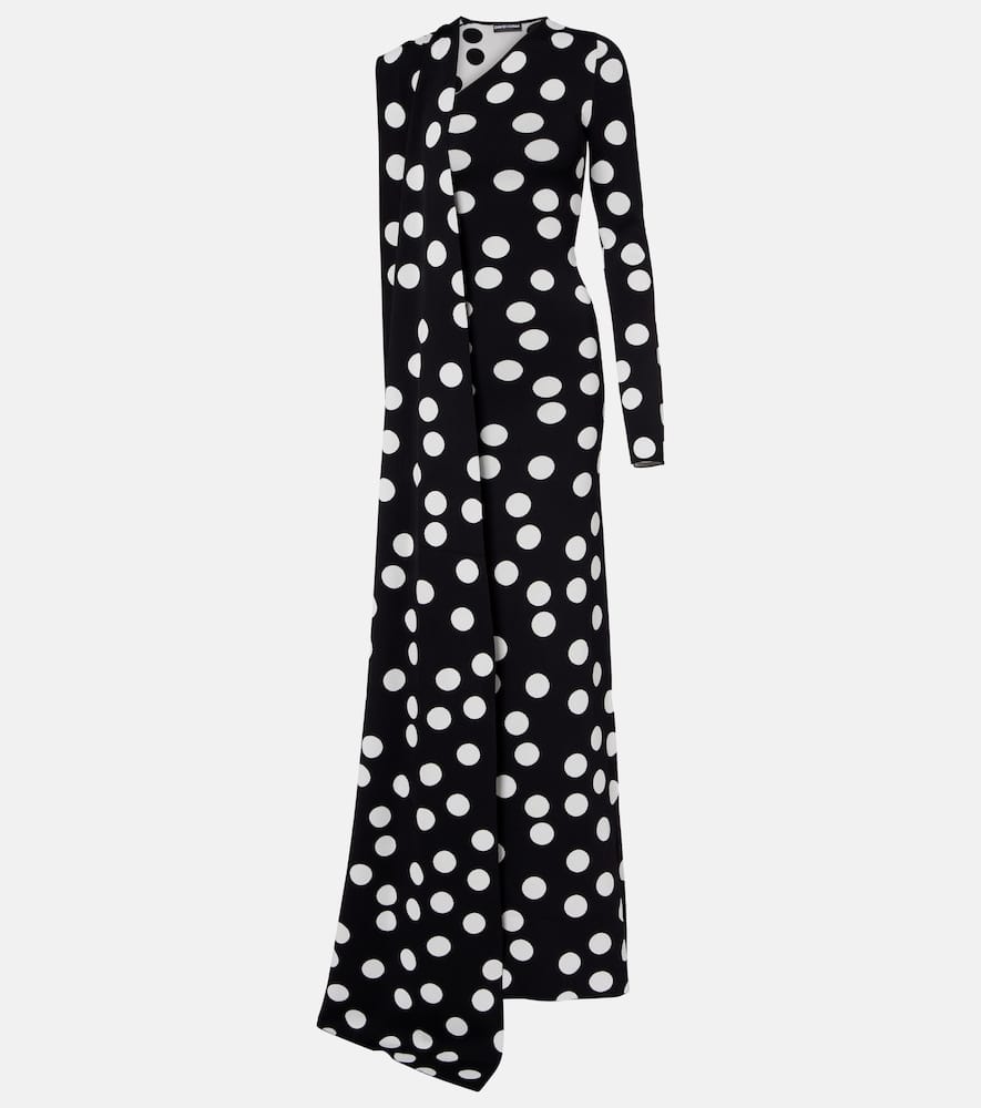 David Koma Polka-dot Scarf-detail Gown In Multi
