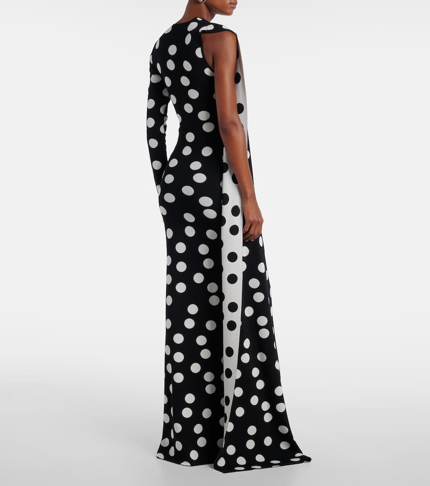 David Koma Polka-dot Scarf-detail Gown In Multi