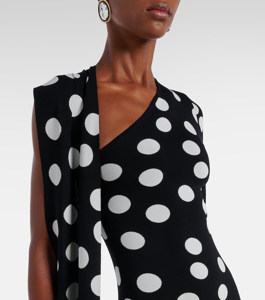 David Koma Polka-dot Scarf-detail Gown In Multi