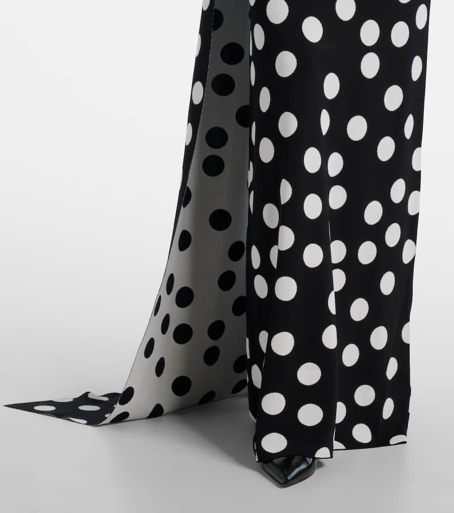 David Koma Polka-dot Scarf-detail Gown In Multi