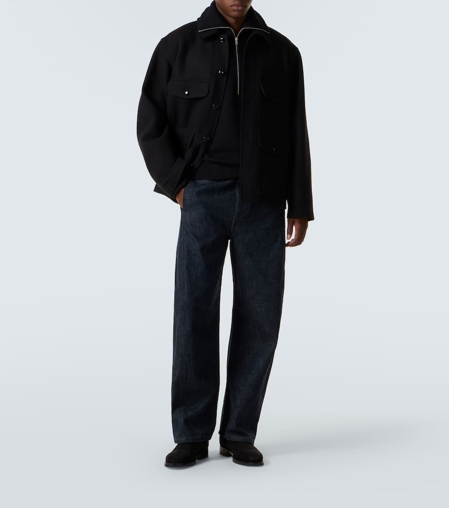 Lemaire Wool Felt Field Jacket In Black