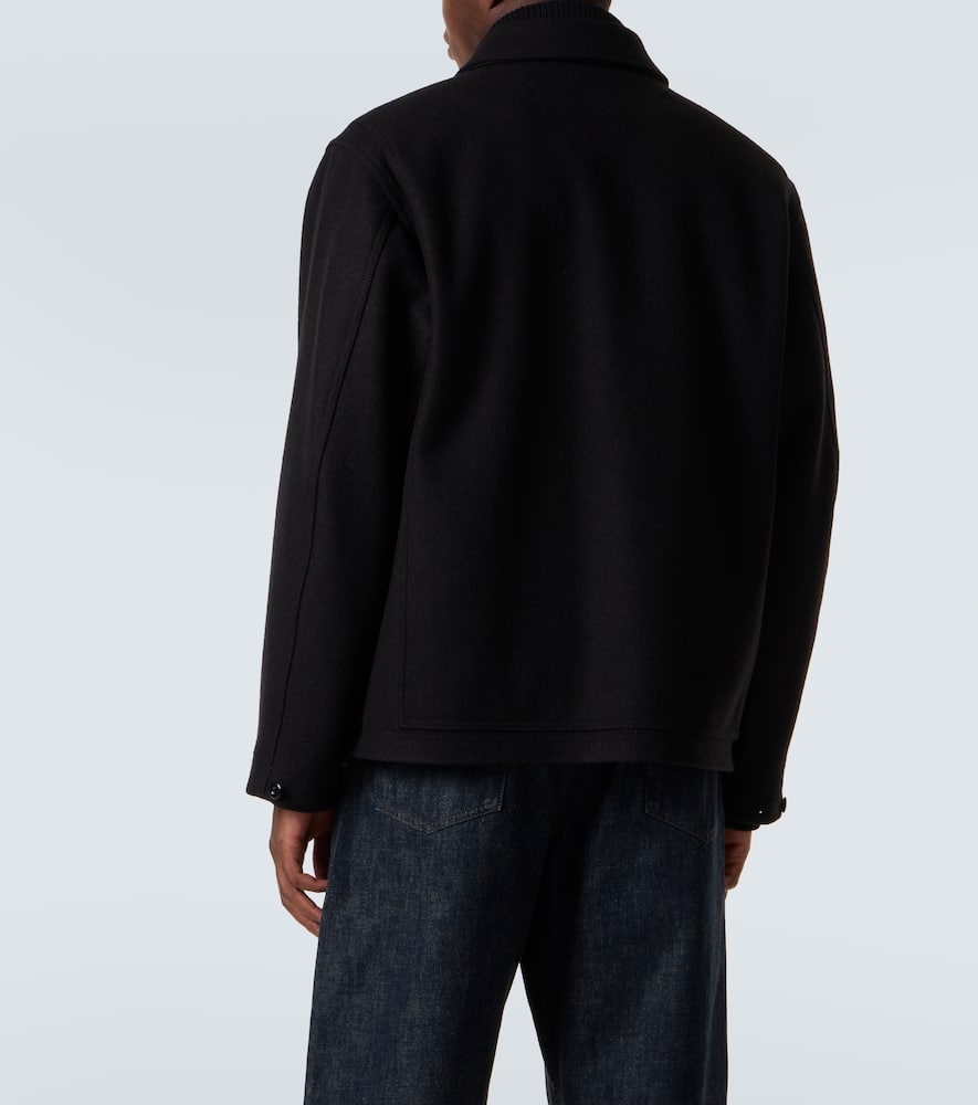 Lemaire Wool Felt Field Jacket In Black