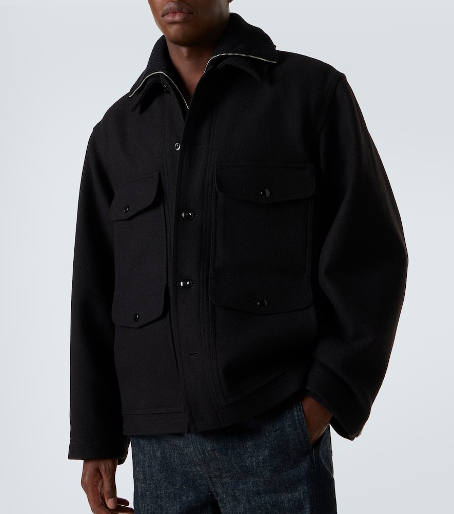Lemaire Wool Felt Field Jacket In Black