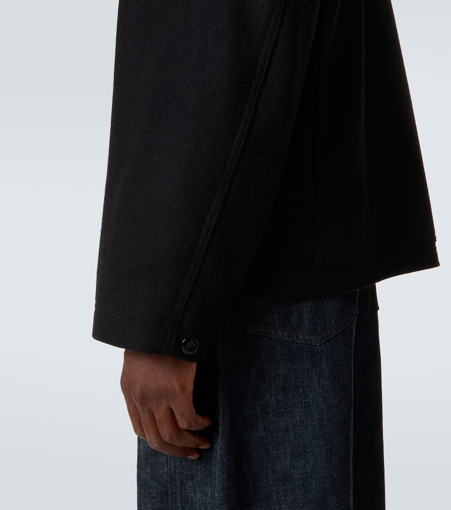 Lemaire Wool Felt Field Jacket In Black