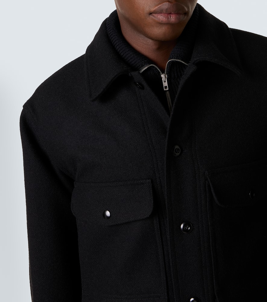 Lemaire Wool Felt Field Jacket In Black