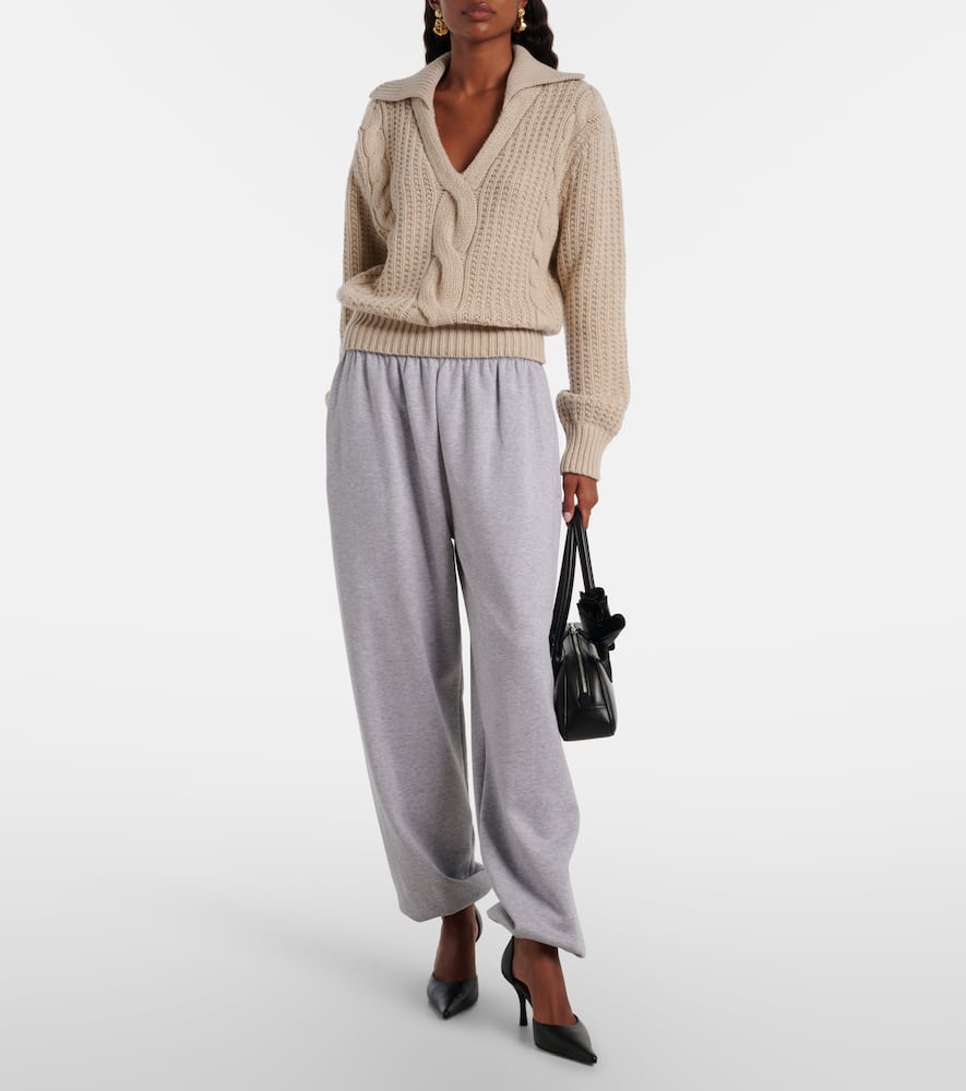 Magda Butrym Cotton-blend Sweatpants In Gray