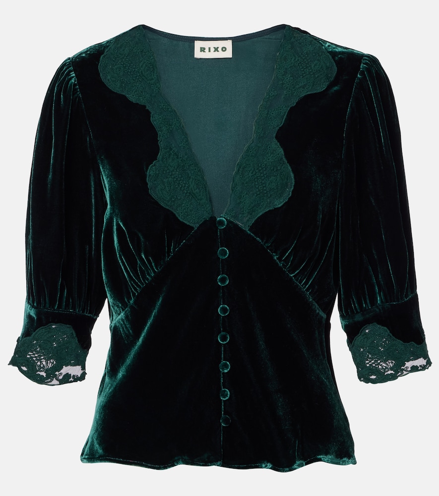 Rixo Top Amanda en velours et dentelle 147 €