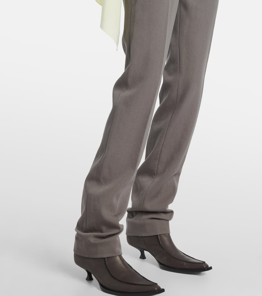 Calvin Klein Lucia High-rise Wool Slim Pants In Gray