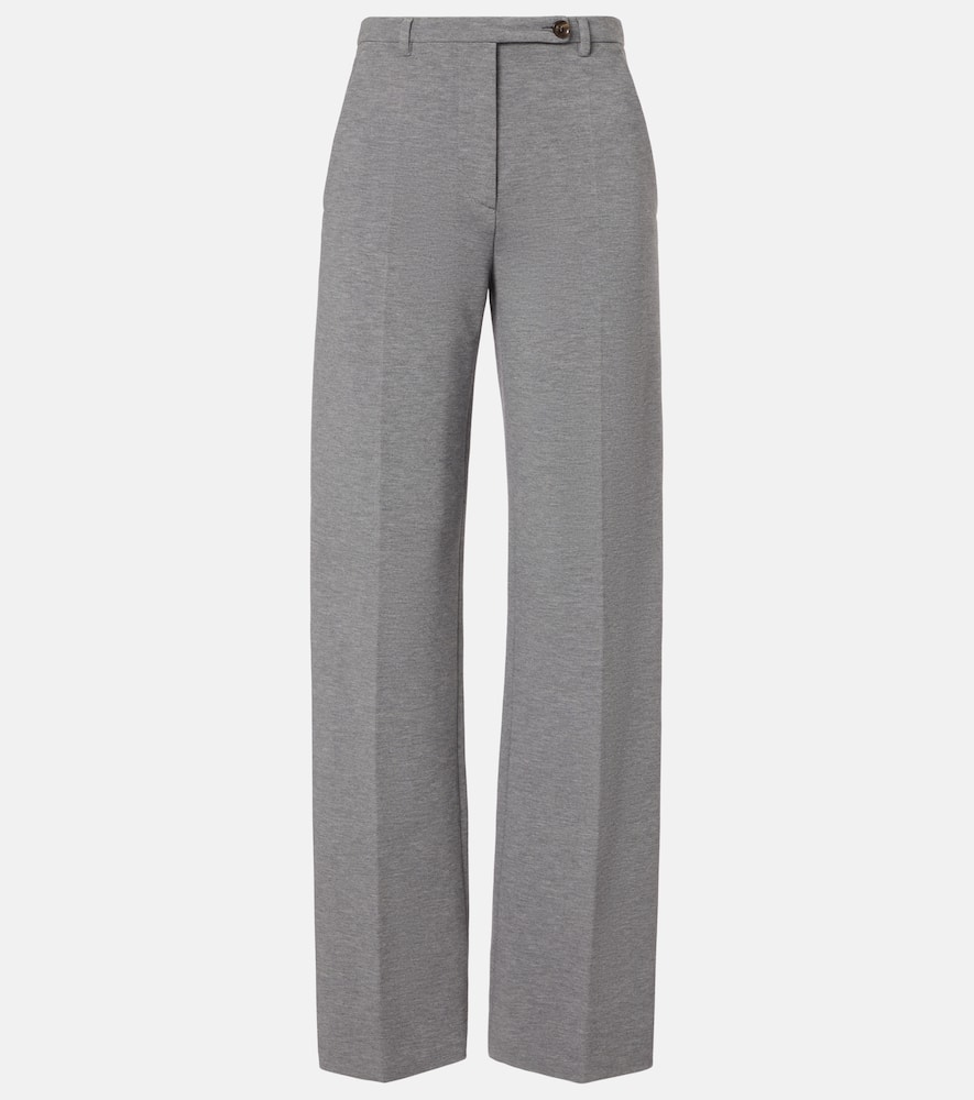Miu Miu High-rise Wide-leg Pants In Gray