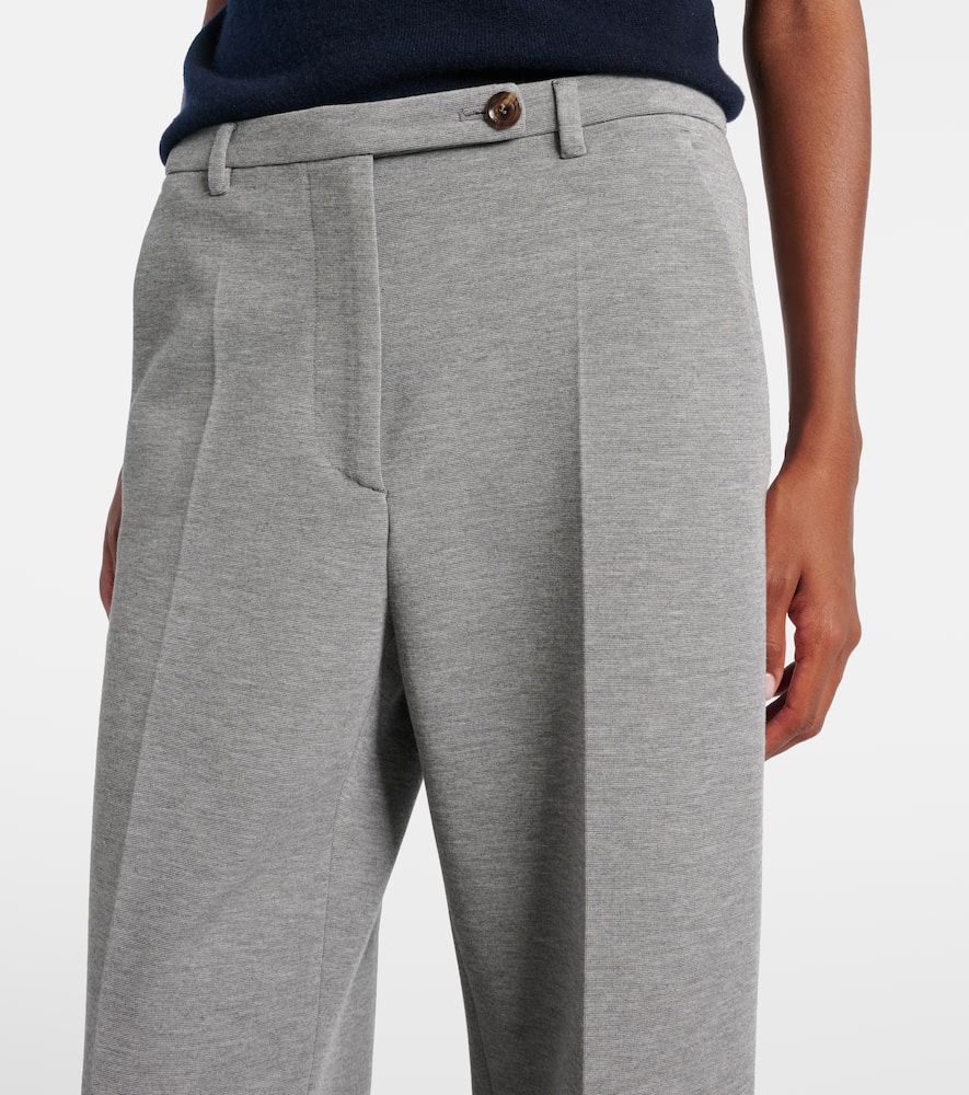 Miu Miu High-rise Wide-leg Pants In Gray