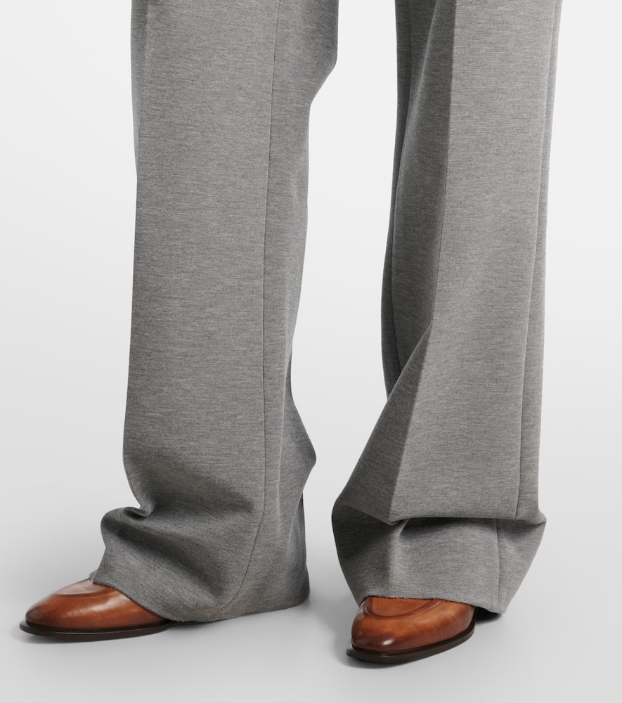 Miu Miu High-rise Wide-leg Pants In Gray